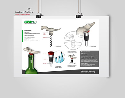 Wine opener and stopper design