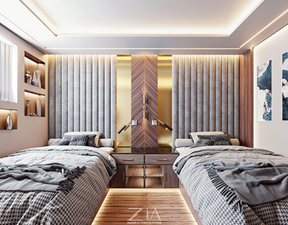Bedroom design on a yacht in Hurghada