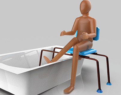 shower sliding chair 3D modeling