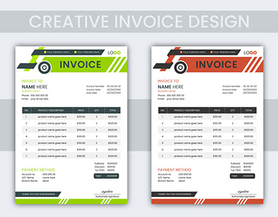 Creative invoice design template