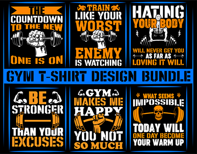 GYM t-shirt design bundle for gym lover.