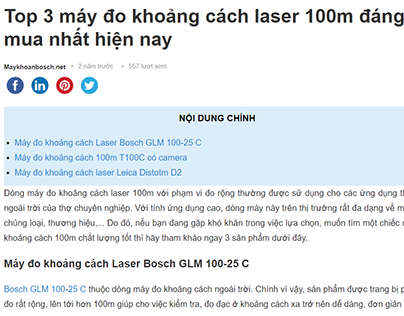 Top 3 máy đo khoảng cách laser 100m đáng mua nhất