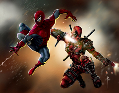 Spiderman and Deadpool Fanart