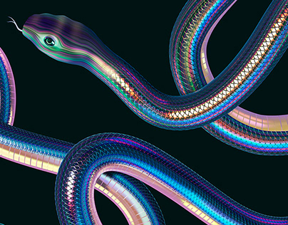Snakes Pattern Design Iridescent and Holographic