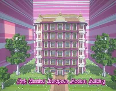 Pink Classical European Modern Building