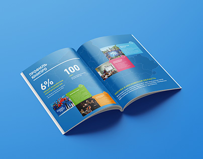 Дизайнерский разворот годового отчета ПАО «Юнипро»
