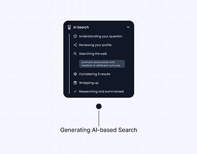 UI Card for Generating AI-Based Search