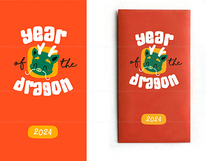 Year of dragon envelope greeting card