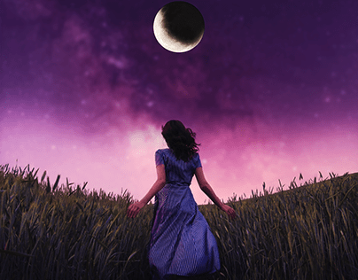 Moonlit Fields with a Girl
