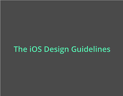 The iOS Design Guidelines
