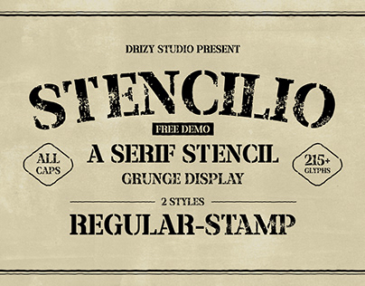 Stencilio – Serif Stencil Grunge Font