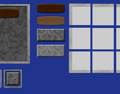Stone and Wood Themed UI Assets