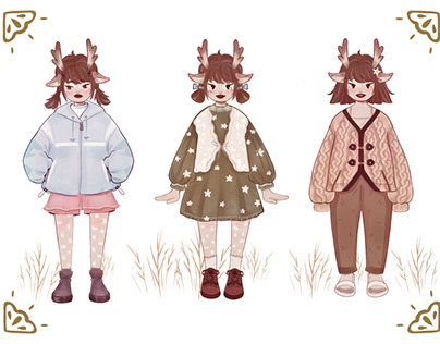 Character Design “deer girl” Lily