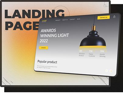 Landing page design | Ecommerce website 💛💙 Lamp store