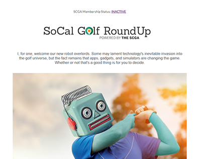 SoCal Golf Roundup Email Newsletter