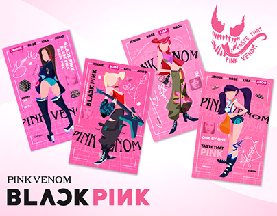 BlackPink_PINK VENOM_Post card design Project
