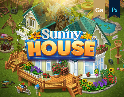 Isometric Game Design for Sunny House (Merge Mansion)