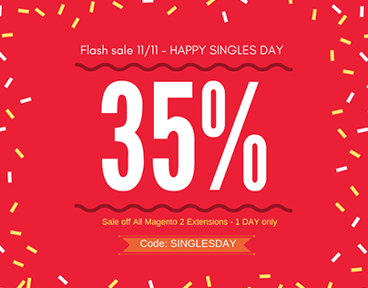 35% Flash Sale – Happy Single’s Day 11/11/2018