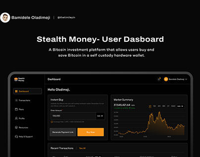 Stealth Money User Dashboard (UI Case Study)