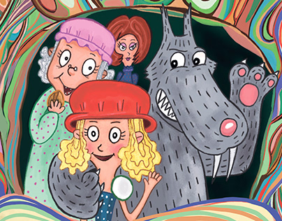 Little Red Hat. Children's book illustration.