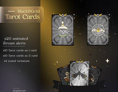 Black and Gold Tarot Cards Stream Alerts