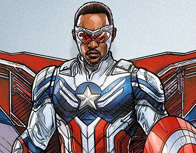 Anthony Mackie as Captain America sketch