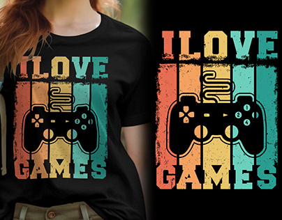 I Love Games, Game t-shirt design, gaming t shirts