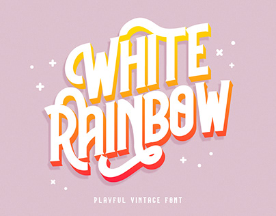White Rainbow Playful Vintage Font