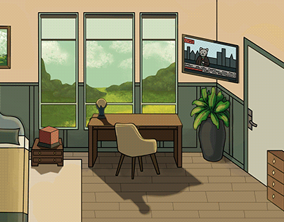 Motel illustration for a game concept