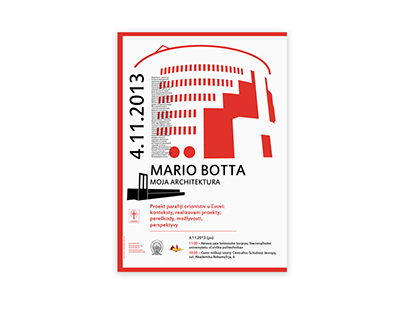 Poster and Invitation for Mario Botta lecture in Lviv