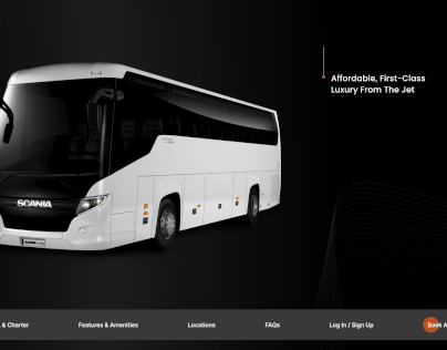 Luxury bus website banner in figma