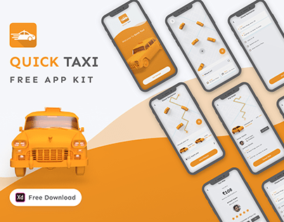Quick Taxi App design - (Freebie)