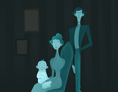 Ghost family illustration