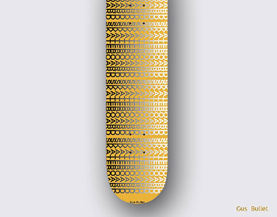 Skateboard deck typography design.