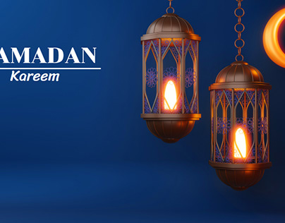 Ramadan Kareem, Eid mubarak, 3d rendering illustration