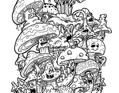 Mushrooms doodles
