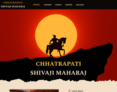 Chhtrapati Shivaji Maharaj Web Landing Page-UI Design