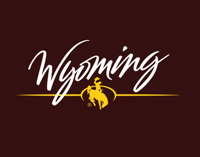 Brush hand lettering for Wyoming Tourism logo