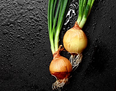Green fresh onion. HOme growth