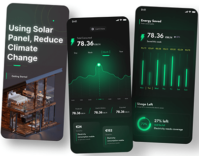 Solar energy app design mobile app