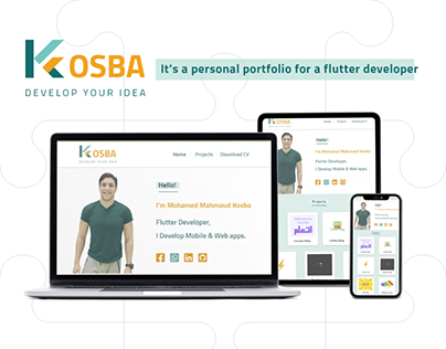 Flutter developer personal portfolio UI design
