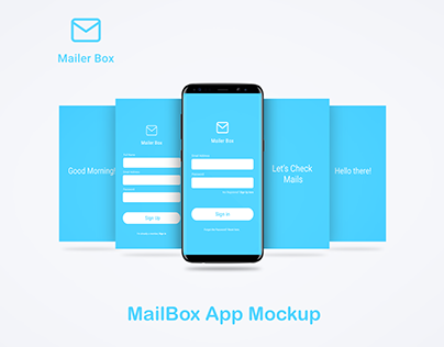 MailBox App Mockup with Sign in and Sign Up Page