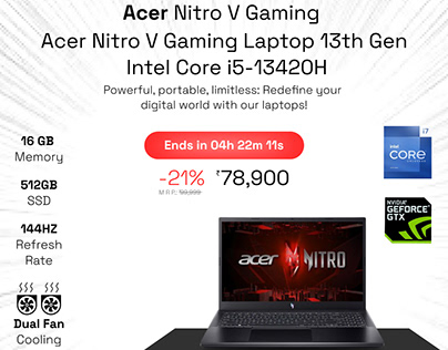 Web UI Design Social Media Post of Acer Nitro Laptop.