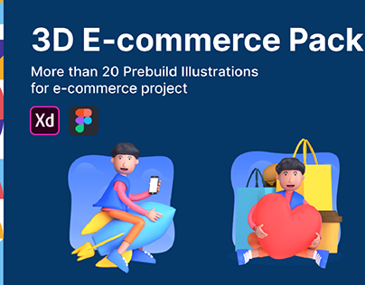 3D E-commerce illustrations Pack