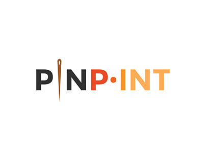 pinpoint text or typography letter logo