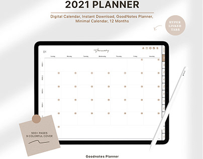 (2021 planner) Digital planner GOODNOTE Minimal planner