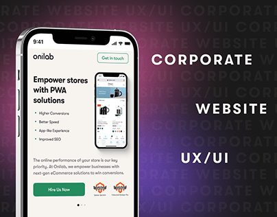 Development company corporate website UX/UI design