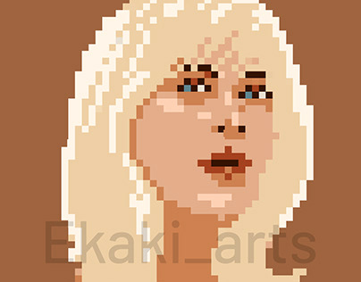 8 bit pixel portrait of Billie Eilish