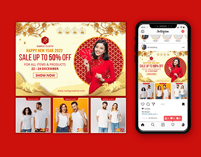 Lunar New Year theme design template for clothes store