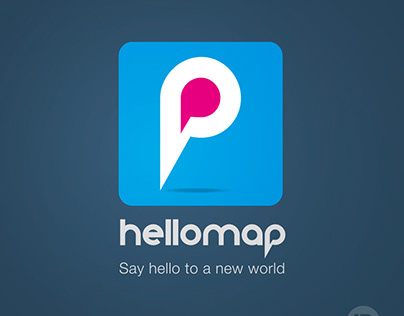 Logotipo, nome e slogan Hellomap